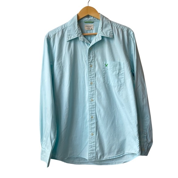 American Eagle Outfitters Other - American Eagle Outfitters Mens Button Down Shirt Size M Light Blue Logo Preppy